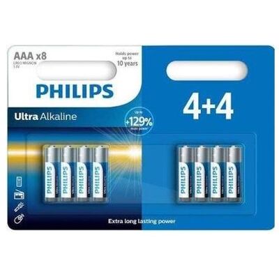 Philips Ultra Alkaline AAA Batteries (8 pcs, AAA), Batteries + piles - Publicité Philips Ultra Alkaline AAA Batteries (8 pcs, AAA), Batteries + piles - Publicité