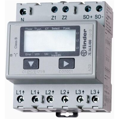 Finder - 7E.56.8.400.0010 - 3Ph 230V/400V - MID - Compteur de puissance - Publicité Finder - 7E.56.8.400.0010 - 3Ph 230V/400V - MID - Compteur de puissance - Publicité