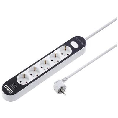Sygonix Multiprise - 5 Prises, USB, Interrupteur - Publicité Sygonix Multiprise - 5 Prises, USB, Interrupteur - Publicité