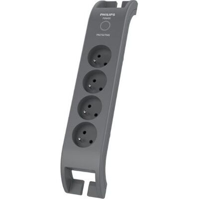 Philips Multiprise, Câble d'alimentation contre les surtensions 4 prises 2 m gris (SPN3140A/60) (4x, PECO 7/5, 2 m) - Publicité Philips Multiprise, Câble d'alimentation contre les surtensions 4 prises 2 m gris (SPN3140A/60) (4x, PECO 7/5, 2 m) - Publicité