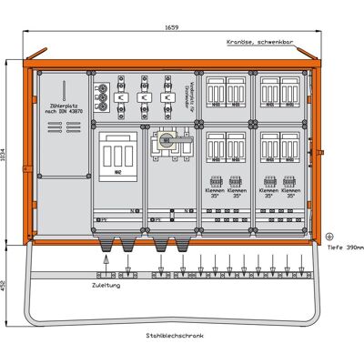 Walther Werke, Distributeur de chantier, WAL WA0044 Armoire de raccordement 173 kVA - Publicité Walther Werke, Distributeur de chantier, WAL WA0044 Armoire de raccordement 173 kVA - Publicité