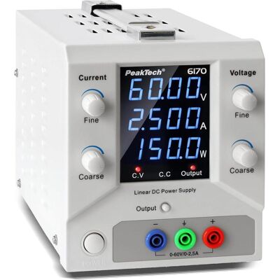 PEAKTECH 6170 - Alimentation de laboratoire - 0-60V, 0-2.5A, 150W - Publicité PEAKTECH 6170 - Alimentation de laboratoire - 0-60V, 0-2.5A, 150W - Publicité