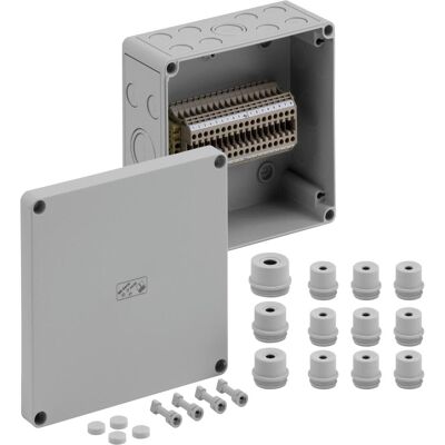 Spelsberg RKi 4/18-18x4q - Boîtier pour bornes - Plastique gris - 180x182x90 mm - Publicité Spelsberg RKi 4/18-18x4q - Boîtier pour bornes - Plastique gris - 180x182x90 mm - Publicité