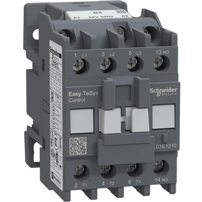 Schneider Easy TeSys Contacteur de puissance 3P 12A 1NO 24V AC 50Hz LC1E1210B5, Relai - Publicité Schneider Easy TeSys Contacteur de puissance 3P 12A 1NO 24V AC 50Hz LC1E1210B5, Relai - Publicité