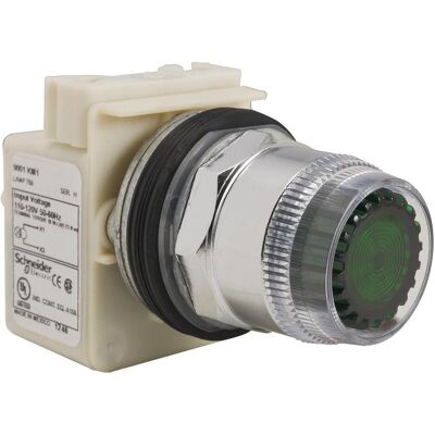 Schneider BOUTON POUSSOIR 600 V AC 10A 30 MM T-K 9001K1L1GH13, Bouton + interrupteur, Vert - Publicité Schneider BOUTON POUSSOIR 600 V AC 10A 30 MM T-K 9001K1L1GH13, Bouton + interrupteur, Vert - Publicité