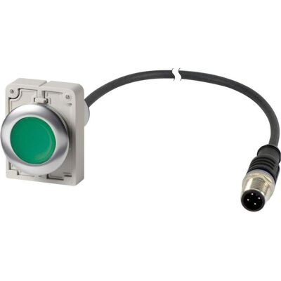 Eaton Bouton-poussoir lumineux, plat, à impulsion, 1 p, 186005, Bouton + interrupteur, Vert - Publicité Eaton Bouton-poussoir lumineux, plat, à impulsion, 1 p, 186005, Bouton + interrupteur, Vert - Publicité