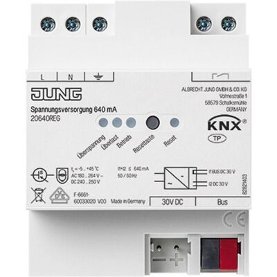 Alimentation Jung 20640 REG - KNX 640mA, 4 TE - Publicité Alimentation Jung 20640 REG - KNX 640mA, 4 TE - Publicité