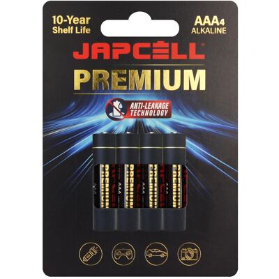 Japcell Japcell Premium AAA-Alkalibatterien - 4 Stück Blister (4 pcs, AAA), Batteries + piles - Publicité Japcell Japcell Premium AAA-Alkalibatterien - 4 Stück Blister (4 pcs, AAA), Batteries + piles - Publicité