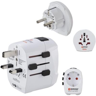 Hama Adaptateur de voyage, World Travel Pro Light USB - Publicité Hama Adaptateur de voyage, World Travel Pro Light USB - Publicité