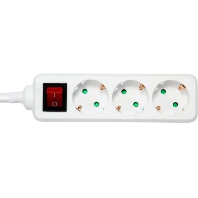 Deltaco Multiprise, GT-0352 power extension 3 AC outlet(s) Indoor Blanc (3x, CEE 7/4, 5 m) - Publicité Deltaco Multiprise, GT-0352 power extension 3 AC outlet(s) Indoor Blanc (3x, CEE 7/4, 5 m) - Publicité