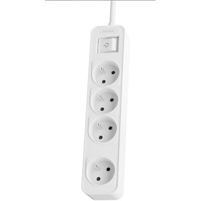 Philips Multiprise, Câble d'extension 4 prises AC blanches (4x, CEE 7/3, PECO 7/5, 1.50 m) - Publicité Philips Multiprise, Câble d'extension 4 prises AC blanches (4x, CEE 7/3, PECO 7/5, 1.50 m) - Publicité