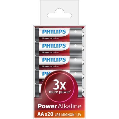 Philips Baterija Power Alkaline AA 20 lizdinių plokštelių (20 pcs, AA), Batteries + piles - Publicité Philips Baterija Power Alkaline AA 20 lizdinių plokštelių (20 pcs, AA), Batteries + piles - Publicité