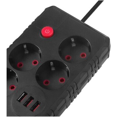Maclean, Multiprise, Multiprise 4 prises MCE392 + USB + Interrupteur 1,50m (Noir) (4x, Type 13, 1.50 m) - Publicité Maclean, Multiprise, Multiprise 4 prises MCE392 + USB + Interrupteur 1,50m (Noir) (4x, Type 13, 1.50 m) - Publicité