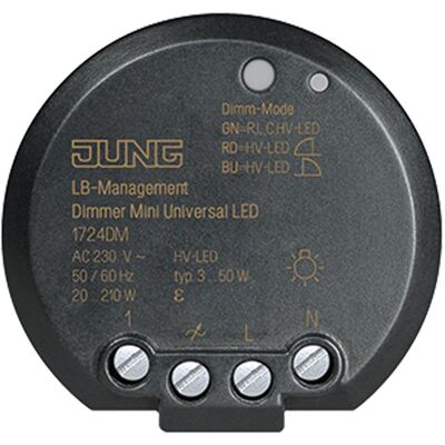 Variateur Jung 1724 DM LED Universel - Contrôle phase, mémoire - Publicité Variateur Jung 1724 DM LED Universel - Contrôle phase, mémoire - Publicité