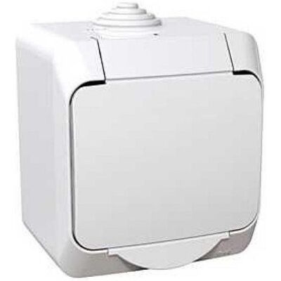 Schneider, Prise de courant, Socket Single Ip44 White Cedar - Publicité Schneider, Prise de courant, Socket Single Ip44 White Cedar - Publicité