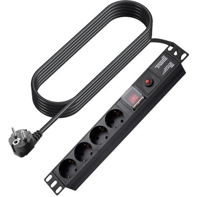 Vision, Multiprise, Four EU CEE Schuko sockets - AC - (4x, CEE 7/3, 1.80 m) - Publicité Vision, Multiprise, Four EU CEE Schuko sockets - AC - (4x, CEE 7/3, 1.80 m) - Publicité