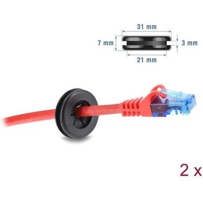 Delock, Accessoires de câblage, Gummi Kabeldurchführung rund Ø 25 mm schwarz 2 Stück - Publicité Delock, Accessoires de câblage, Gummi Kabeldurchführung rund Ø 25 mm schwarz 2 Stück - Publicité