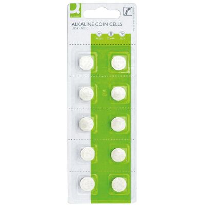 Q-Connect Piles boutons alcalines (1 pcs, AG10, 72 mAh), Batteries + piles - Publicité Q-Connect Piles boutons alcalines (1 pcs, AG10, 72 mAh), Batteries + piles - Publicité