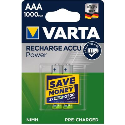 Varta Recharger Accu Power (2 pcs, AAA, 1000 mAh), Batteries + piles - Publicité Varta Recharger Accu Power (2 pcs, AAA, 1000 mAh), Batteries + piles - Publicité