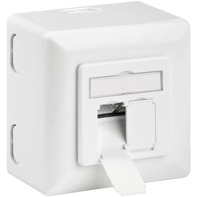 Goobay, Prise de courant, Prise universelle CAT 6a avec cadre de montage en surface 2x prise réseau RJ45 blindée - Publicité Goobay, Prise de courant, Prise universelle CAT 6a avec cadre de montage en surface 2x prise réseau RJ45 blindée - Publicité