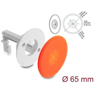 Delock, Goulotte passe-câbles, Passe-câble rond en silicone, Ø 65 mm, pour montage mural (Passe-câbles) - Publicité Delock, Goulotte passe-câbles, Passe-câble rond en silicone, Ø 65 mm, pour montage mural (Passe-câbles) - Publicité
