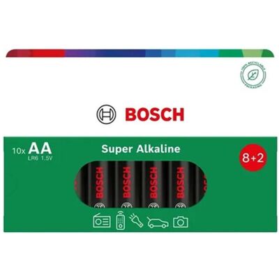 Philips BOSCH BATTERIE 10 STÜCK AA SUPER ALKALINE LR6SA10B/00 (10 pcs, AA), Batteries + piles - Publicité Philips BOSCH BATTERIE 10 STÜCK AA SUPER ALKALINE LR6SA10B/00 (10 pcs, AA), Batteries + piles - Publicité