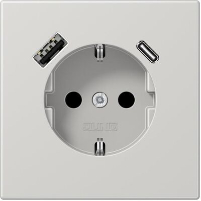 Jung LS1520-15CALG Prise Schuko avec USB - Prise Murale - Publicité Jung LS1520-15CALG Prise Schuko avec USB - Prise Murale - Publicité
