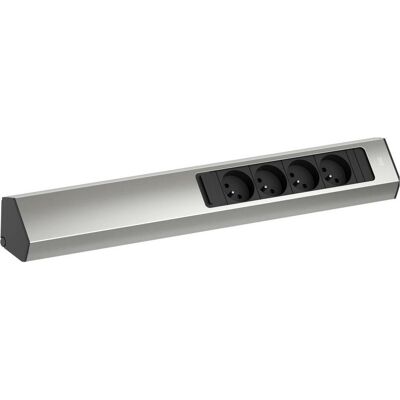 Bachmann, Multiprise, CASIA 2 4x FR Prise UTE (932.005) aspect inox, longue (4x, CEE 7/3, PECO 7/5, 2 m) - Publicité Bachmann, Multiprise, CASIA 2 4x FR Prise UTE (932.005) aspect inox, longue (4x, CEE 7/3, PECO 7/5, 2 m) - Publicité