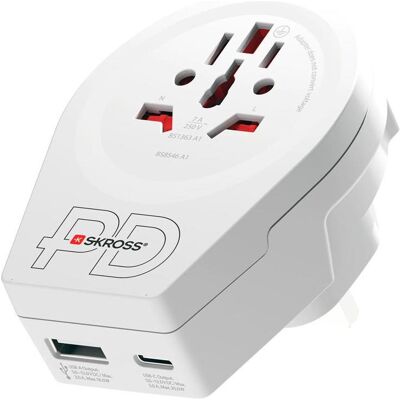 Skross, Adaptateur de voyage, World to UK USB C20PD - Publicité Skross, Adaptateur de voyage, World to UK USB C20PD - Publicité