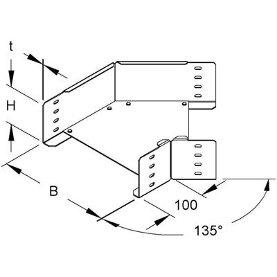 Niedax, Conduite des câbles, NIE RBAS 110.300 Arch 45°, 110x300 mm, t=2,0 mm w. ungel. side rails tape (11 cm) - Publicité Niedax, Conduite des câbles, NIE RBAS 110.300 Arch 45°, 110x300 mm, t=2,0 mm w. ungel. side rails tape (11 cm) - Publicité