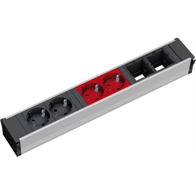 Bachmann, Multiprise, CONI 2xCEE7/3 2xCEE7/3 rt contact de protection 2xnoir+2xrouge (4x, CEE 7/3) - Publicité Bachmann, Multiprise, CONI 2xCEE7/3 2xCEE7/3 rt contact de protection 2xnoir+2xrouge (4x, CEE 7/3) - Publicité