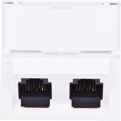 Legrand 076504 Prise réseau double RJ45 - Catégorie 6, angle de 45° - Publicité Legrand 076504 Prise réseau double RJ45 - Catégorie 6, angle de 45° - Publicité