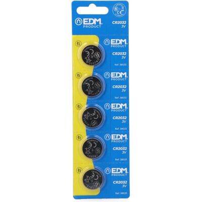 EDM Lithium battery max-pro cr2032 3 v ø20,0 x 3,2 mm blister 5 uts (5 pcs), Batteries + piles - Publicité EDM Lithium battery max-pro cr2032 3 v ø20,0 x 3,2 mm blister 5 uts (5 pcs), Batteries + piles - Publicité