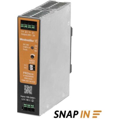 Weidmüller, Distributeur de courant mobile, WEIDMUEL PRO ECO 72W 24V 3A I PRO ECO 72W 24V 3A II SI24 V DC / 3 A0,5 PROECO72W24V3AI - Publicité Weidmüller, Distributeur de courant mobile, WEIDMUEL PRO ECO 72W 24V 3A I PRO ECO 72W 24V 3A II SI24 V DC / 3 A0,5 PROECO72W24V3AI - Publicité