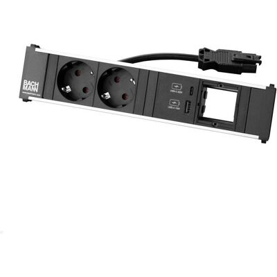 Bachmann, Multiprise, CONI bloc 4 prises 2x prise 1x USB A/C 1x CM (912.08730) (4x) - Publicité Bachmann, Multiprise, CONI bloc 4 prises 2x prise 1x USB A/C 1x CM (912.08730) (4x) - Publicité