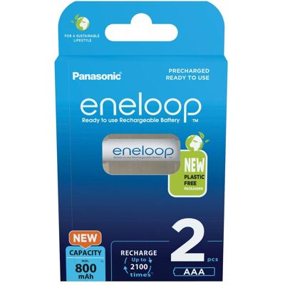 Panasonic Eneloop (2 pcs, AAA, 800 mAh), Batteries + piles - Publicité Panasonic Eneloop (2 pcs, AAA, 800 mAh), Batteries + piles - Publicité