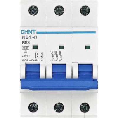 Chint 179685 NB1-63 3P B13 6kA Disjoncteur - 3 pôles 13A 240V/415V - Publicité Chint 179685 NB1-63 3P B13 6kA Disjoncteur - 3 pôles 13A 240V/415V - Publicité