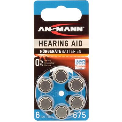 Ansmann 1x6 Zinc-Air 675 (PR 44) Piles pour appareils auditifs (6 pcs, 675), Batteries + piles - Publicité Ansmann 1x6 Zinc-Air 675 (PR 44) Piles pour appareils auditifs (6 pcs, 675), Batteries + piles - Publicité