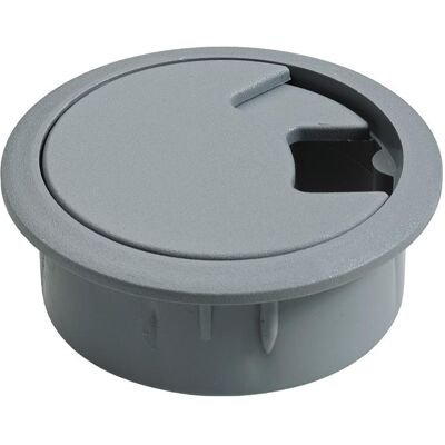 Hettich, Goulotte passe-câbles, Passage de câbles pour bureaux 60/68 mm, plastique gris, 1 pc (Passe-câbles) - Publicité Hettich, Goulotte passe-câbles, Passage de câbles pour bureaux 60/68 mm, plastique gris, 1 pc (Passe-câbles) - Publicité