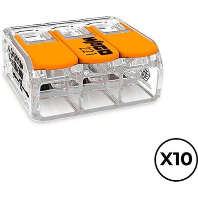 Wago, Connecteur pour câble, Schnellverbinder 22,9 x 21,1 x 10,1 mm 450 V 3 conexiones 6 mm (10 Stück) - Publicité Wago, Connecteur pour câble, Schnellverbinder 22,9 x 21,1 x 10,1 mm 450 V 3 conexiones 6 mm (10 Stück) - Publicité