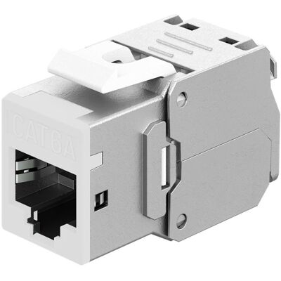 Goobay Keystone-Modul RJ45 CAT 6A, STP, Slim, weiss (Module Keystone), Réseau : accessoires - Publicité Goobay Keystone-Modul RJ45 CAT 6A, STP, Slim, weiss (Module Keystone), Réseau : accessoires - Publicité