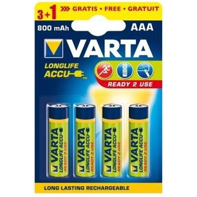 Varta - AAA 800mAh - 4pcs - AAA - Batterie - Publicité Varta - AAA 800mAh - 4pcs - AAA - Batterie - Publicité