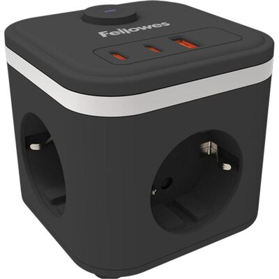 Fellowes Multiprise, Power Cube (3x, USB-A, USB-C, 2 m) - Publicité Fellowes Multiprise, Power Cube (3x, USB-A, USB-C, 2 m) - Publicité