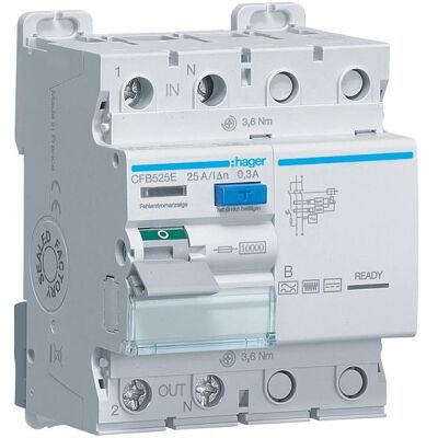 Hager CFB525E - Disjoncteur différentiel - 2 pôles, 300mA, IP20 - Publicité Hager CFB525E - Disjoncteur différentiel - 2 pôles, 300mA, IP20 - Publicité
