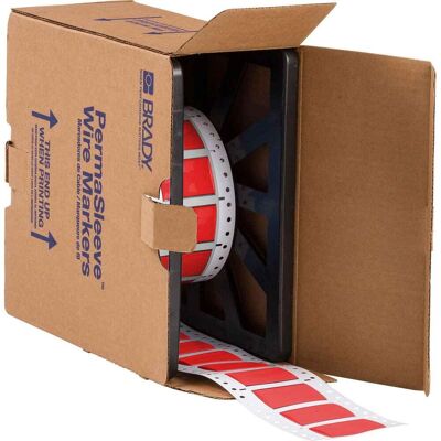 Brady, Rouleau d’étiquettes, 2HX-750-2-RD, B-7642, Gaine thermorétractable Heatex 2:1, rouge, 50 x 31,4mm, pour diamètre de - Publicité Brady, Rouleau d’étiquettes, 2HX-750-2-RD, B-7642, Gaine thermorétractable Heatex 2:1, rouge, 50 x 31,4mm, pour diamètre de - Publicité
