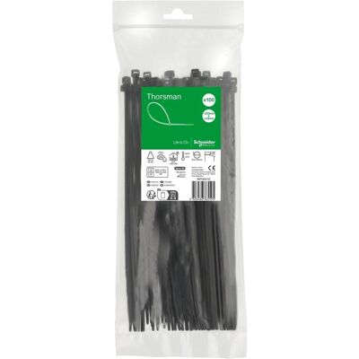 Schneider Electric IMT46416 - Crochets Réutilisables - Noir - 250 mm x 4,8 mm - IEC 60695-11-5, UL 94 V2 - Publicité Schneider Electric IMT46416 - Crochets Réutilisables - Noir - 250 mm x 4,8 mm - IEC 60695-11-5, UL 94 V2 - Publicité