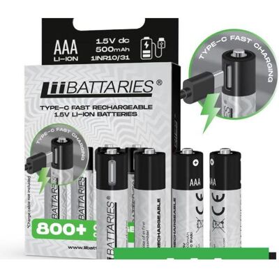 Pile Lithium-ion AAA USB-C de LiiBattaries - 4 pièces - Publicité Pile Lithium-ion AAA USB-C de LiiBattaries - 4 pièces - Publicité