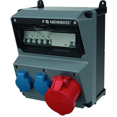 Mennekes, Distributeur de chantier, MEN 920038 Combinaison de prises de courant AMAXX (2x, CEE 32/5, CEE 7/4) - Publicité Mennekes, Distributeur de chantier, MEN 920038 Combinaison de prises de courant AMAXX (2x, CEE 32/5, CEE 7/4) - Publicité