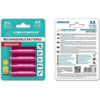 Esperanza Pile rouge AA (4 pcs, AA, 2000 mAh), Batteries + piles - Publicité Esperanza Pile rouge AA (4 pcs, AA, 2000 mAh), Batteries + piles - Publicité