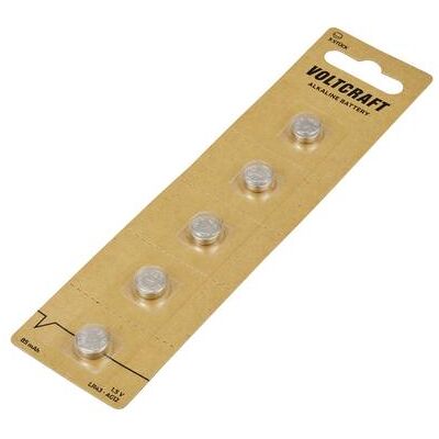 Voltcraft Knopfzelle LR 43 1.5 V 5 St. 85 mAh Alkali-Mangan VC-16108010 (5 pcs, AG12, 85 mAh), Batteries + piles - Publicité Voltcraft Knopfzelle LR 43 1.5 V 5 St. 85 mAh Alkali-Mangan VC-16108010 (5 pcs, AG12, 85 mAh), Batteries + piles - Publicité